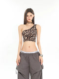 Leopard One-Shoulder Top