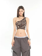 Leopard One-Shoulder Top