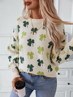 St Patrick's Day Shamrock Pullover Sweater