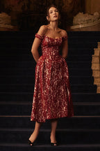 Off Shoulder Backless Wrap Floral Dress