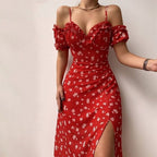 Alphonsine Statement V Neck Cocktail Dress Chic Silhouette Collection