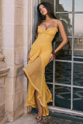 CutOut Slit Asymmetric Slip Birthday Dress