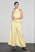 Halter backless tie waist pants vacation set