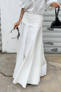 Solid A-Line Midi Skirt