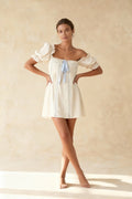 Square Neck Puff Sleeve Mini Dress