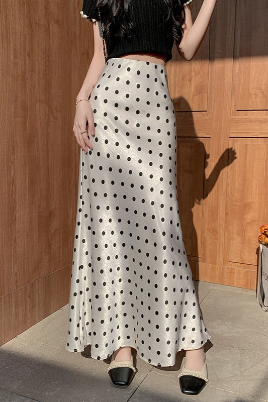 HighWaist Polka Dot Fish Tail Skirt