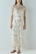 Like Gelato Sheer Large Sequin Short Sleeve Cover-up Maxi Dress