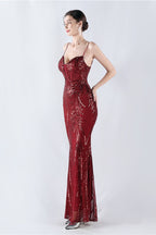 Boned Sequin Embroidered Formal Dress