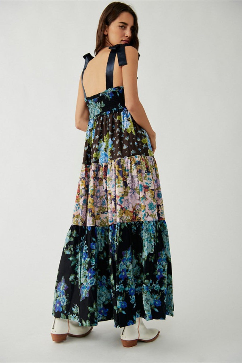 Vintage Print Cami Maxi Boho Dress