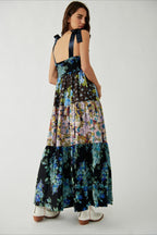 Vintage Print Cami Maxi Boho Dress