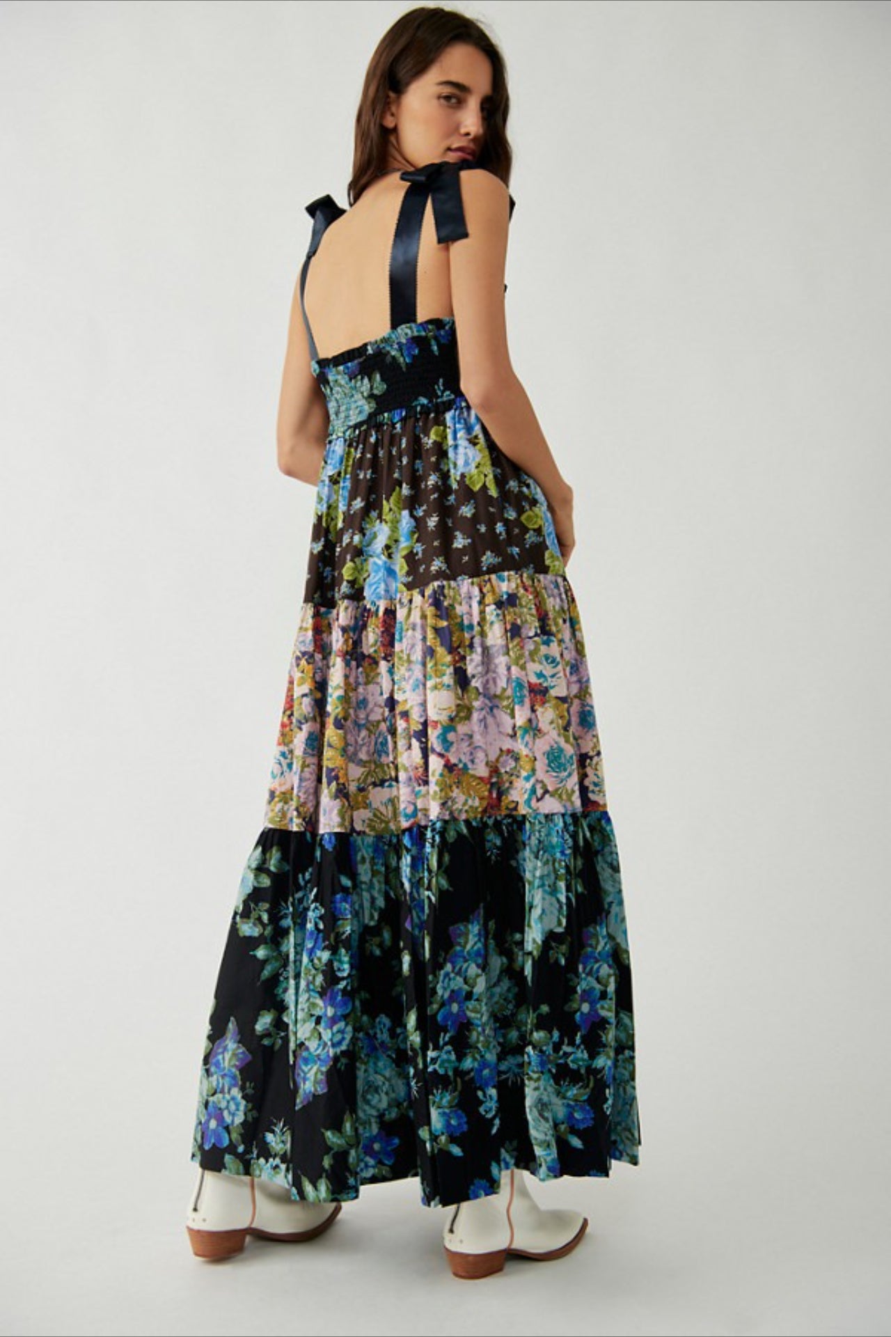 Vintage Print Cami Maxi Boho Dress