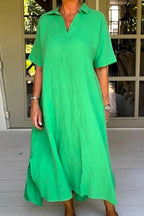 Classy Plain Half Sleeve Midi Dress