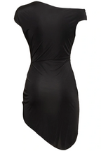 Olexia Asymmetric Embroidered Rose Mini Dress