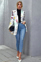 Graffiti Print Vintage Blazer
