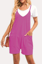 Zip pocket suspenders jumpsuit