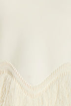 Jora White Fringe Maxi Dress Two Piece Set