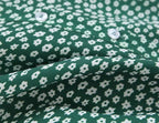 Green Square Collared Broken Flowers Wear Both Over The Shoulders
