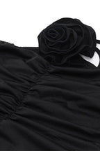 Oblique Strap Backless Midi Dress