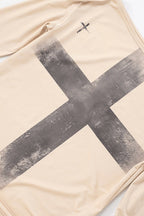 Cross Print Asymmetrical TShirt
