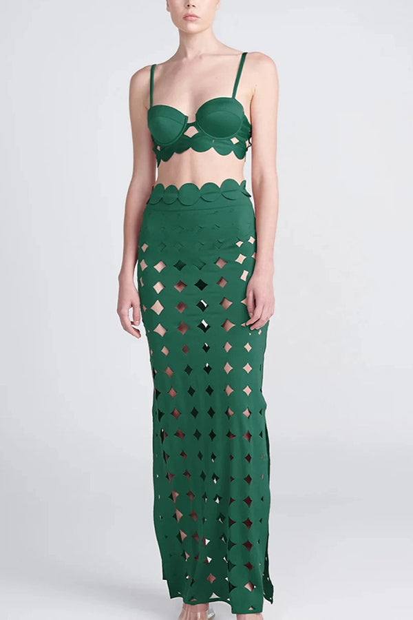 Sexy Sling Cutout High-waisted Stretch Bikini Swimsuit