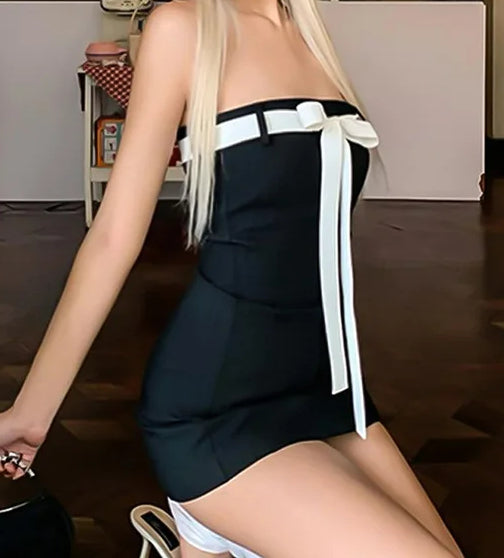 Bowknot OffShoulder ALine Mini Dress