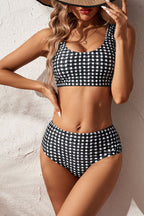 Classic Plaid High Waist Bikini Two Piece Swim Set