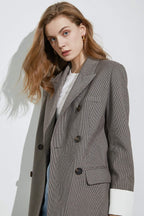 Herringbone Grey Oversized Blazer