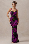 Floral CrossStrap Maxi Party Dress