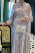 Shimmer Tulle Inner Skirt Outer Skirt Headscarf Three Piece Prom Dress