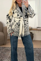 NVLT Knit Fringe Cardigan Sweater