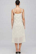 Wrenk Sleeveless Embroidered Flower Midi Dress