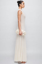 Lucas Solid Pointelle Sleeveless Maxi Dress