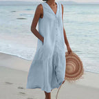 Kaitlyn Minimalist Women's Linen Dress Everyday Luxe Edit