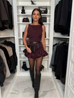 Midnight Frill Mini Jumpsuits