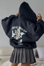 Sweet & Spicy Back Print Loose Zip Hoodie