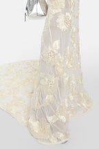 Strapless Slim Fit Floor Length Mesh Prom Dress