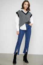 Aurelius Black V-Neck Sweater Vest