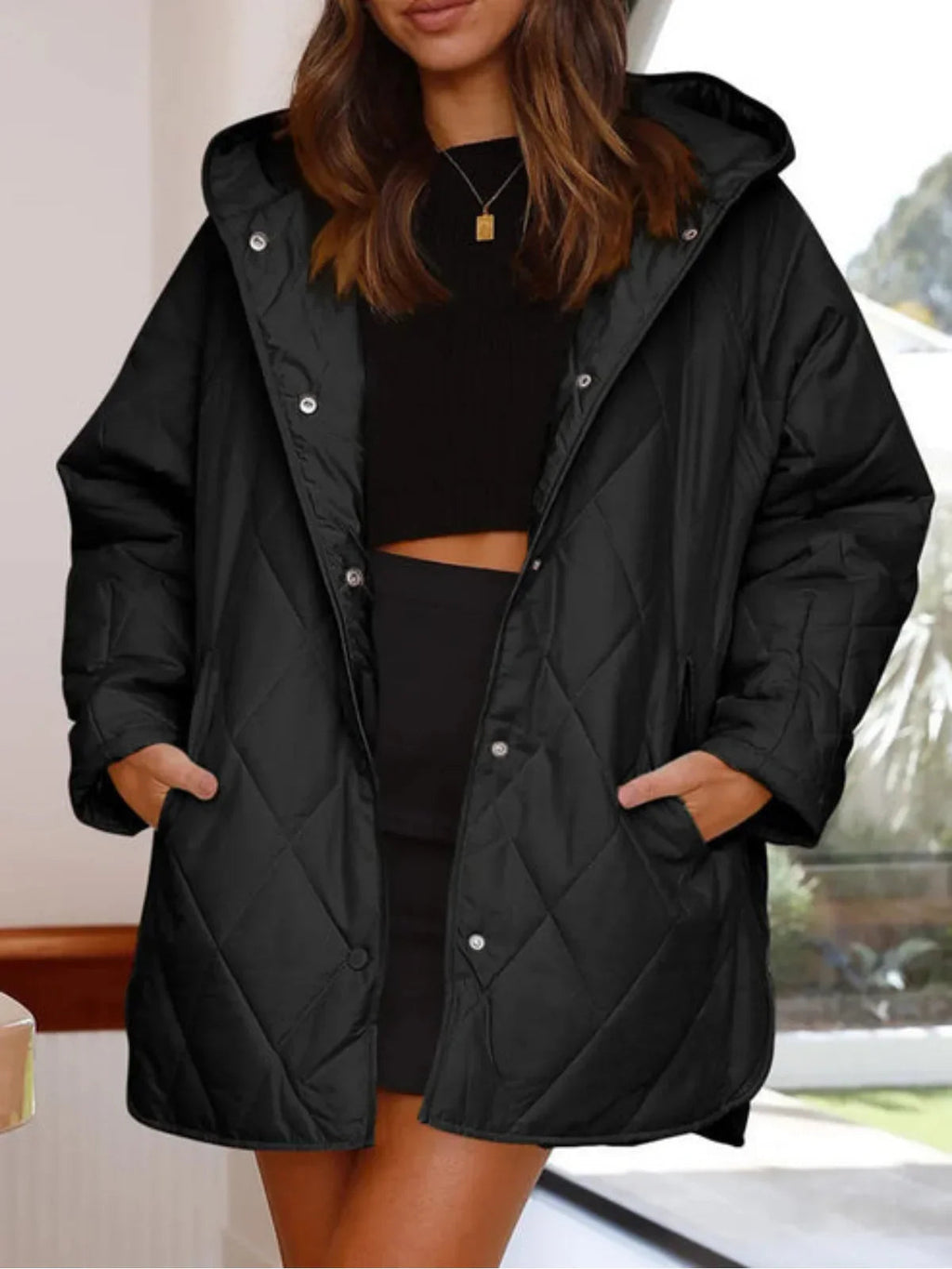 Relaxed Oversized Quilted Coat
