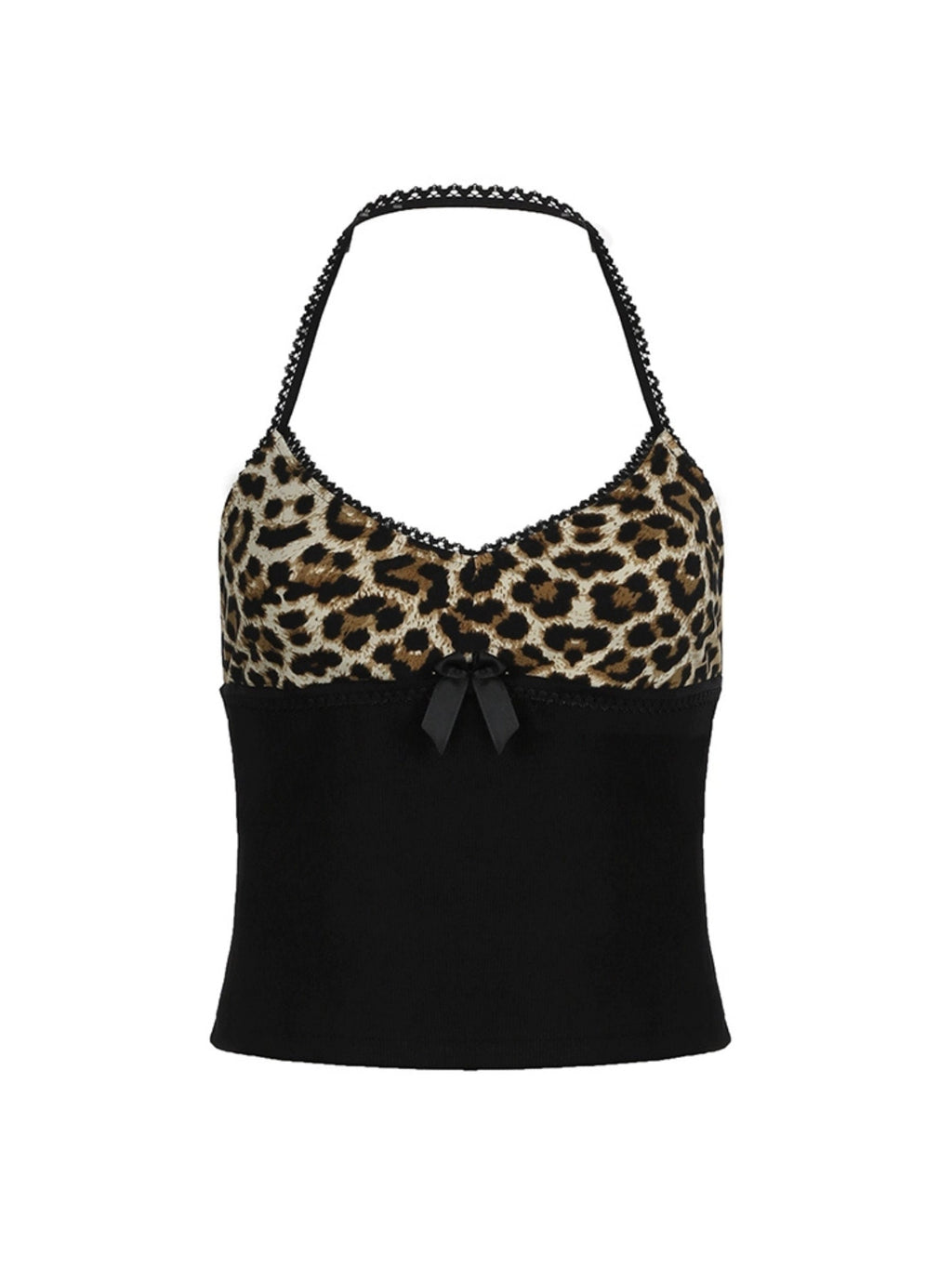 Gia Leopard Halter Bustier Top