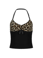Gia Leopard Halter Bustier Top