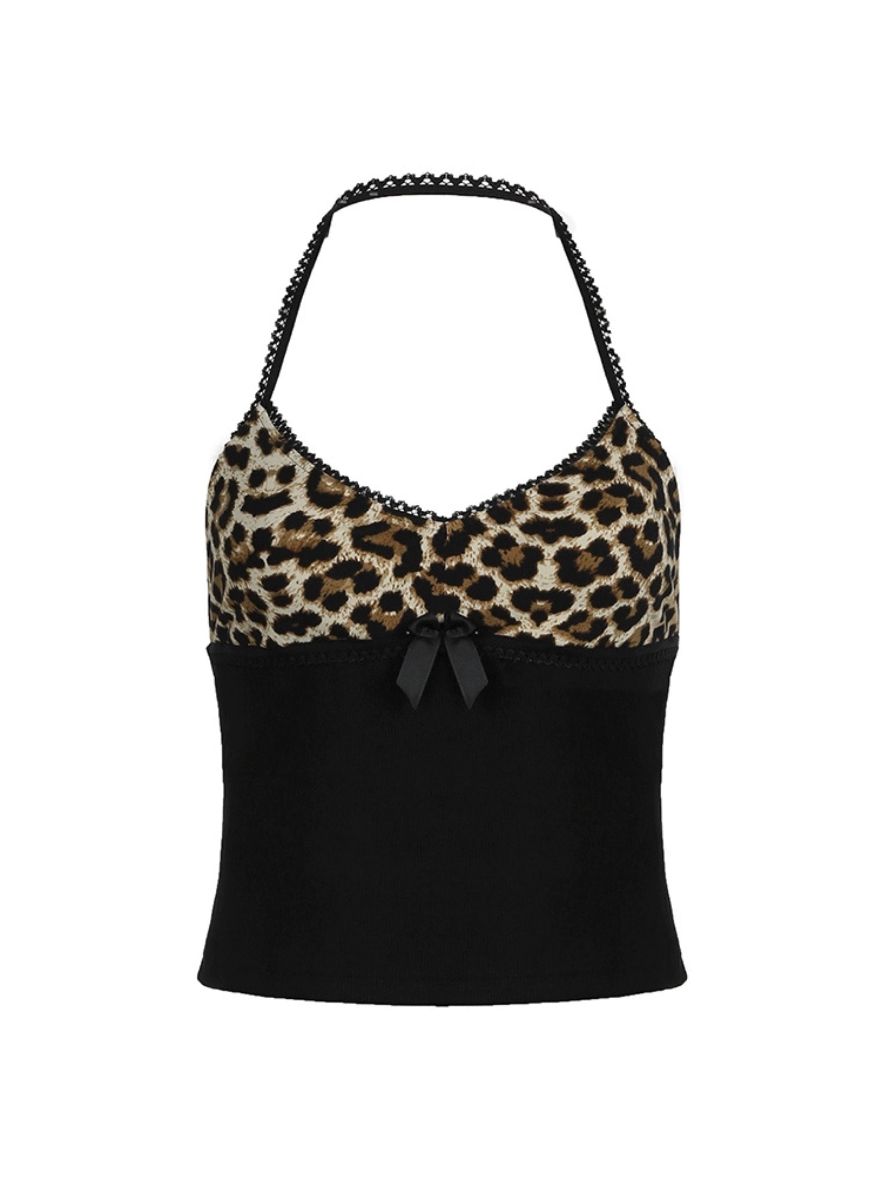 Gia Leopard Halter Bustier Top
