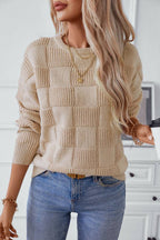 Loose crew neck sweater top