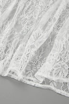 Sexy Sheer Brocade Lace White Jacquard Maxi Skirt