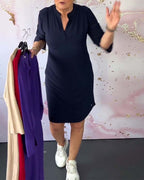 Leila Aesthetic V Neck Dress Statement Occasion Edit