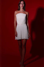 Chic Ruched Strapless Backless High Waist Cocktail Dress