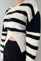 CutOut Waist Striped Sweater