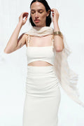 Chic Solid Color Backless Twist Cami Bodycon Maxi Dress