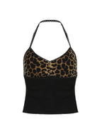 Gia Leopard Halter Bustier Top