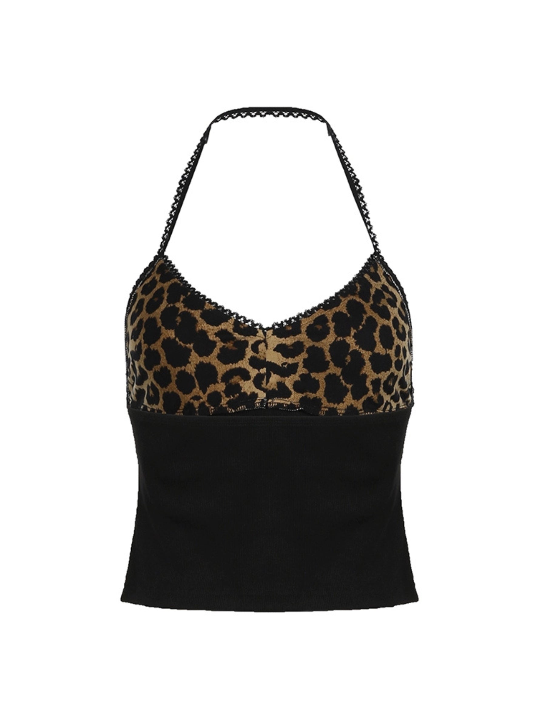 Gia Leopard Halter Bustier Top