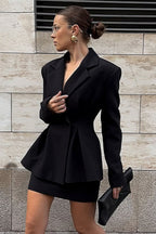 Elegant Slim Waist Elegant Two Piece Bodycon Skirt Blazer
